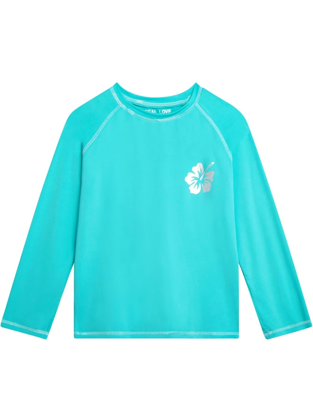 NWOT: Kids Long-Sleeve Swim Rash Guard - Turquoise